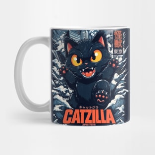 Kaiju Catzilla in japan tokyo Mug